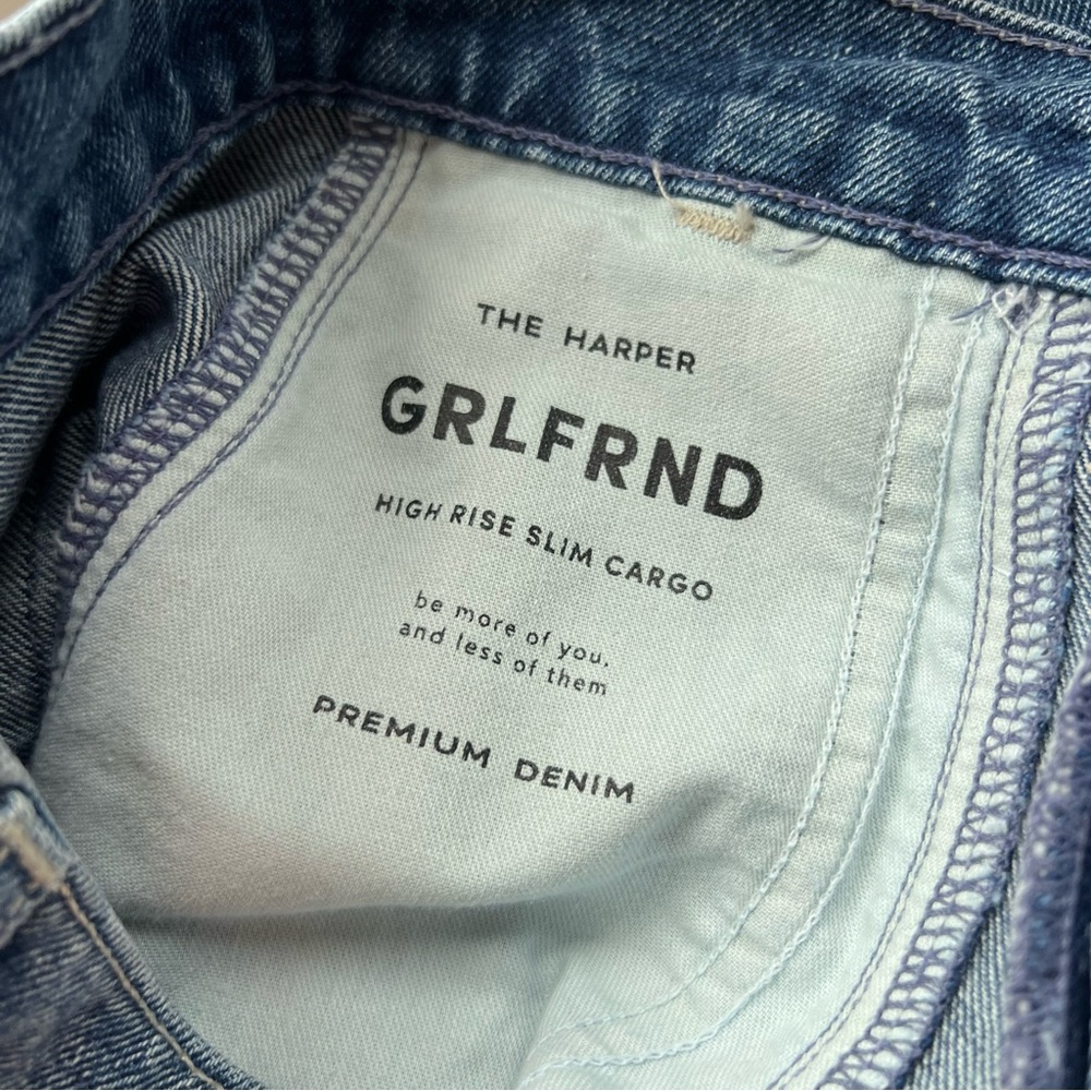 GRLFRND HARPER HIGH RISE SLIM CARGO JEANS - Picture 9 of 12